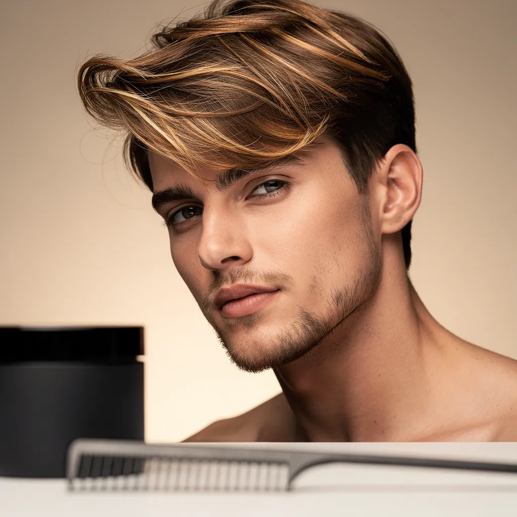 Mèches caramel homme : le coup d’éclat qui réchauffe le brun