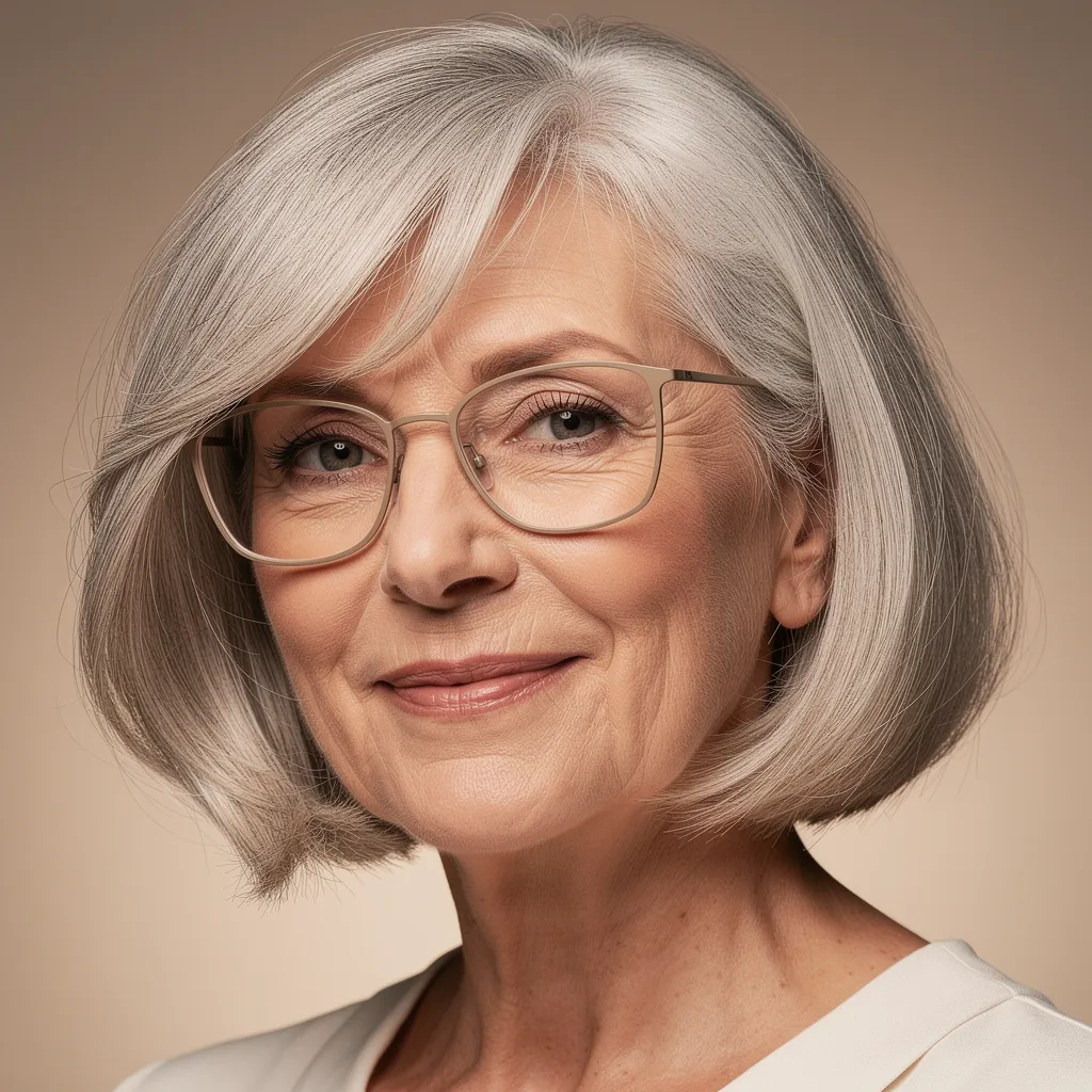 5 coupes parfaites pour les femmes de 70 ans avec lunettes