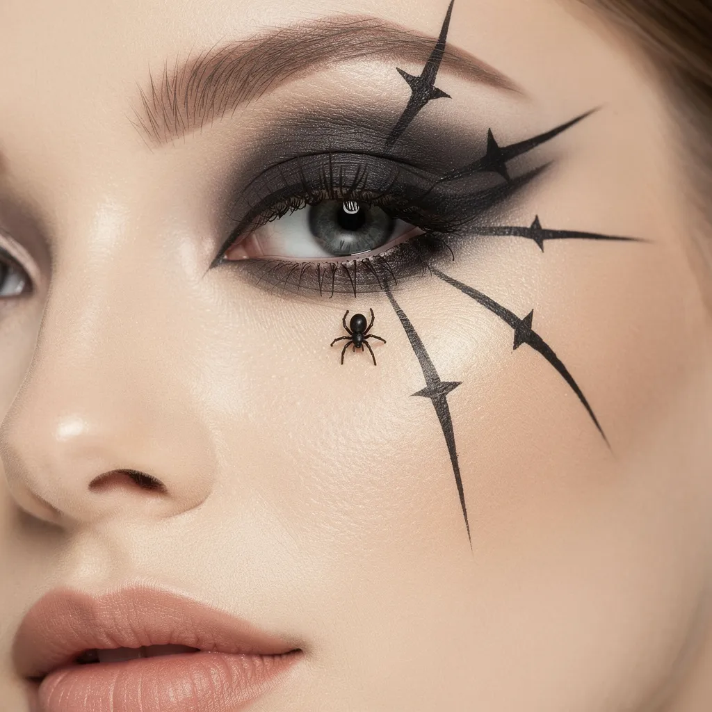 Maquillage Halloween : 4 étapes pour une araignée réaliste sur l’œil