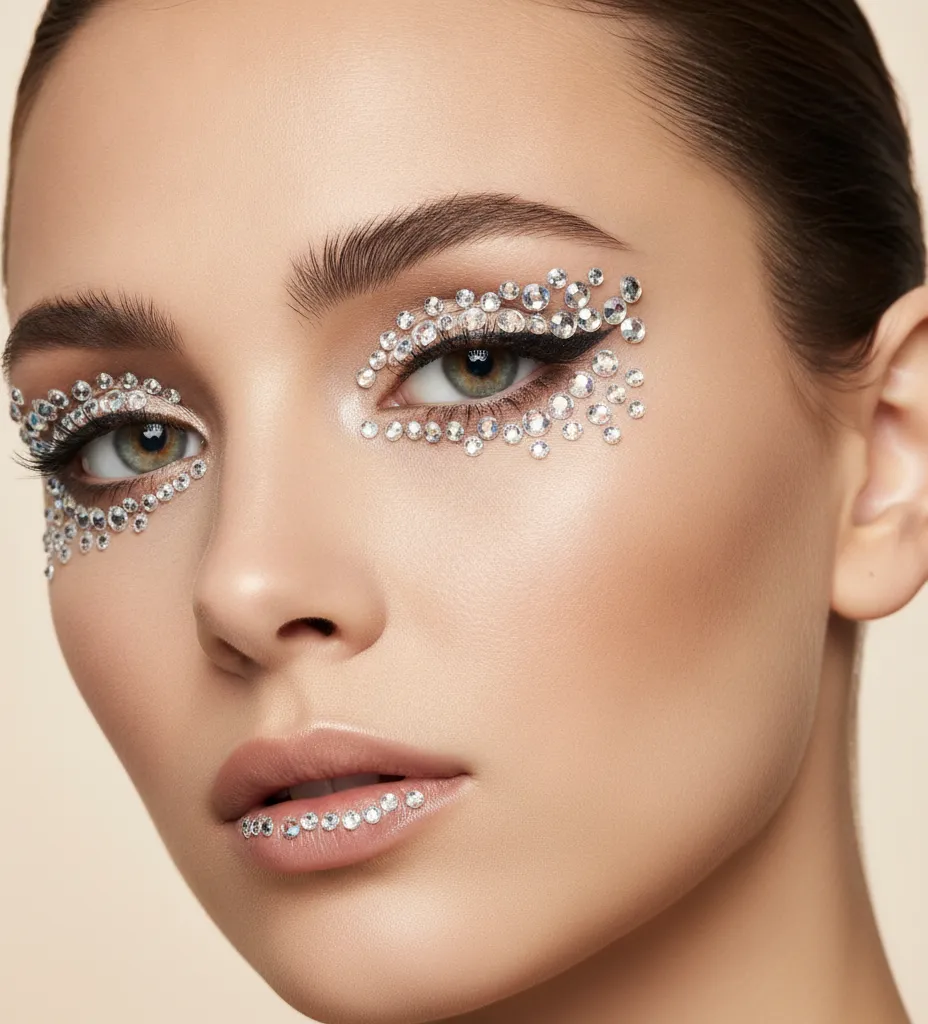 Strass sur les yeux : 5 techniques pour un regard scintillant